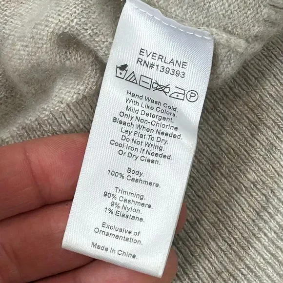 Everlane Womens Cropped Cashmere Cardigan Sweater Oatmeal Gray Canvas Heather S - Picture 13 of 15